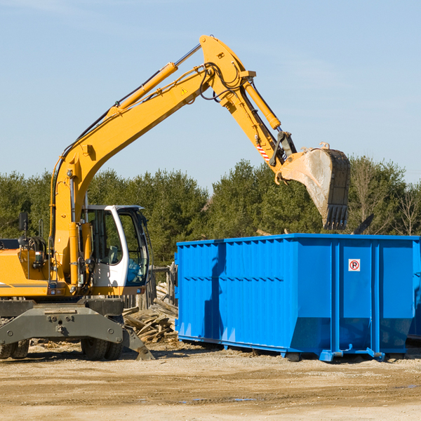 what size construction trash containers can I rent
